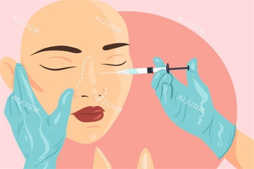 隆鼻注射卡通图