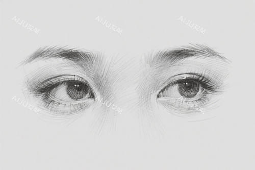 双眼皮素描图 双眼皮素描图