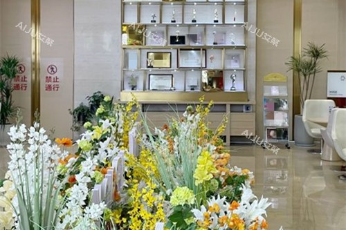 成都华美紫馨整形内部展示墙