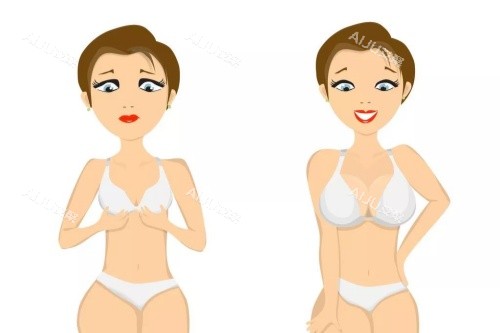丰胸针卡通对比图